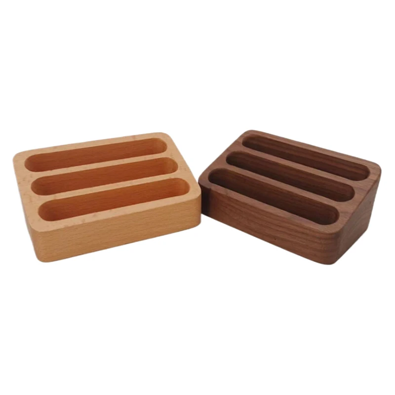 1PC Wood Desktop Business Card Display Stand Memo Holder Storage Box Wood Card Organizer For Office