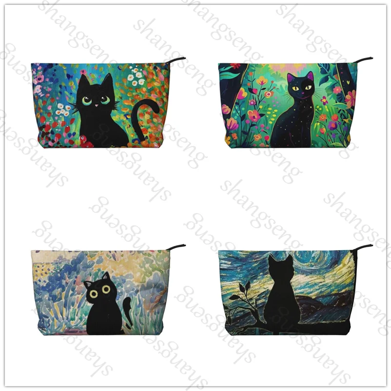 

Magic Garden Cat Corduroy cosmetic bag toiletry storage bags ladies box luxury travel zipper storage bag