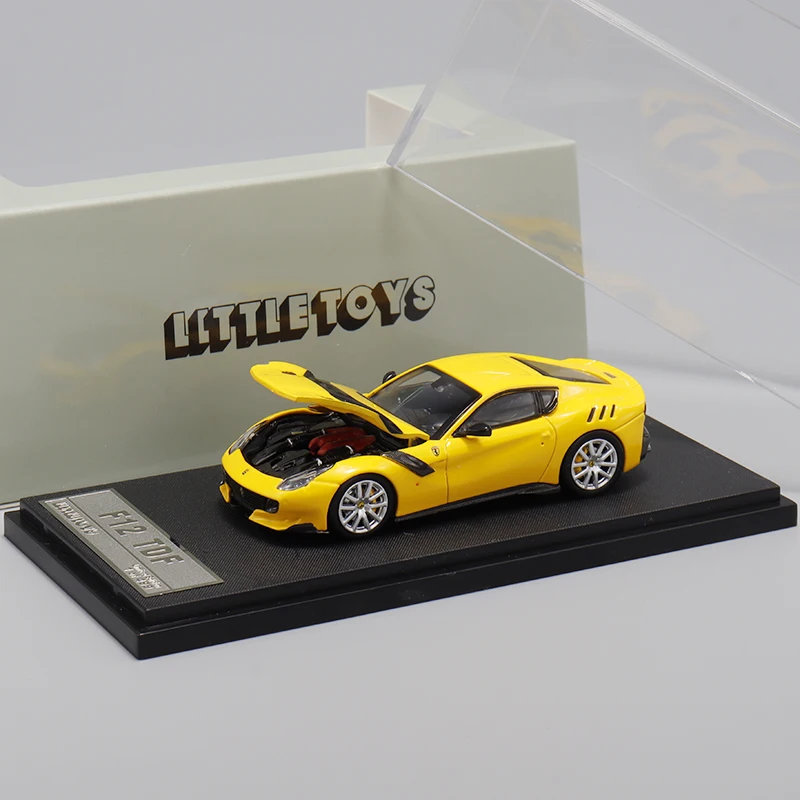 Sh 1/64 escala ferrari prancing cavalo f12 tdf v12 motor versão que pode ser aberta modelo de carro simulado diecast carros vermelhos modelo menino presente
