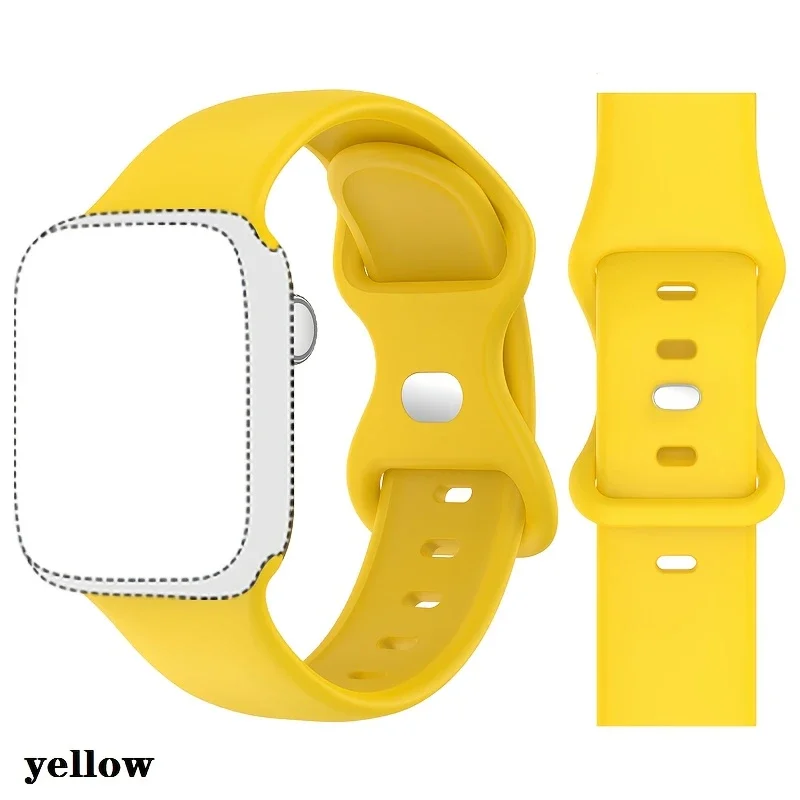 Силиконовый ремешок для Apple Watch Band 44 мм, 40 мм, 45 мм, 41 мм, 42-46 мм, спортивный браслет на запястье iwatch series 10 8 7 se 4 5 6 9 ultra 2 49 мм