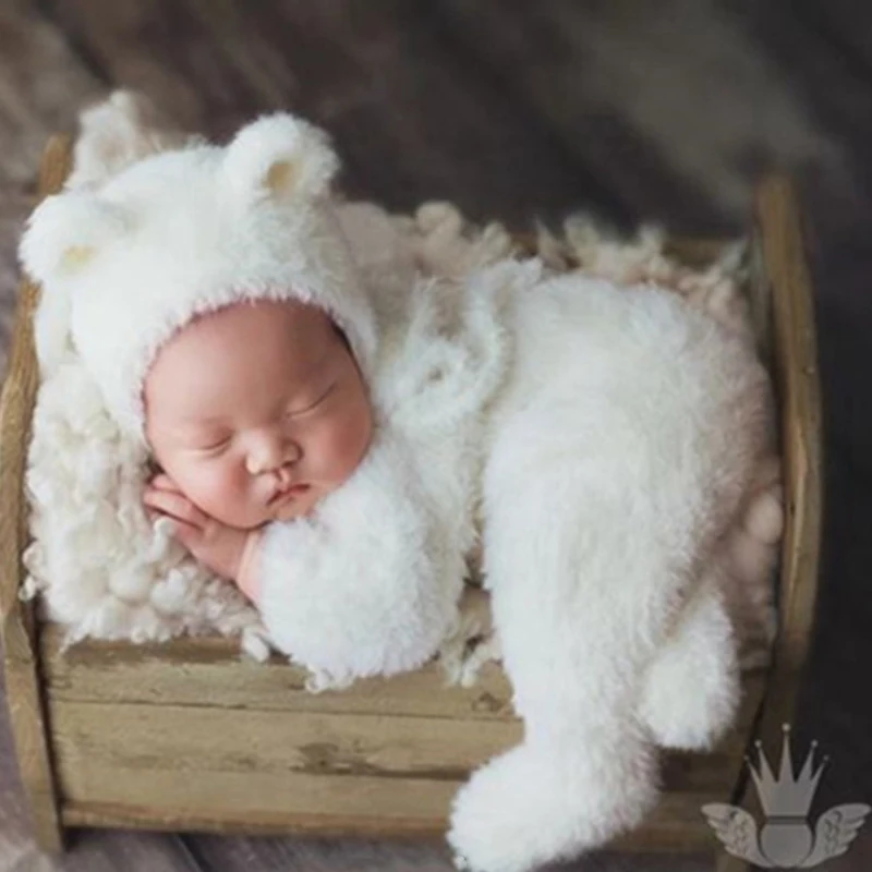 Newborn Baby Photography Props Baby Photography Clothes Suit Long Sleeve Jumpsuit+Hat