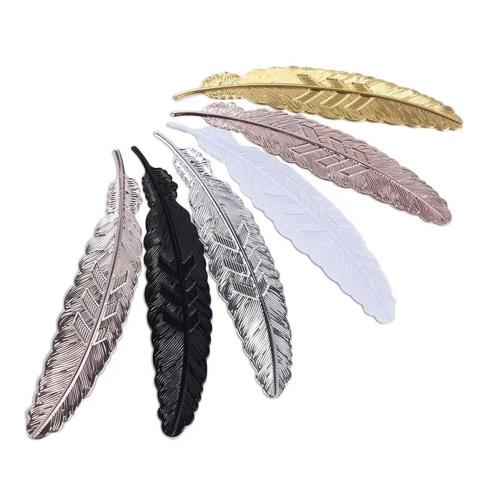 Ethnic Style Metal Feather Bookmark Ins Retro Feather Pendants Bookmark Creative DIY Handmade Bookmark Books Decorate