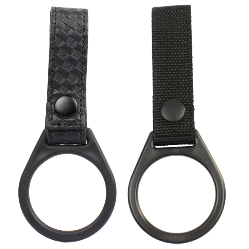 Duty Belt Ring Holder For C/D Cell Flashlight Black Ring Durable for Hunting R66E