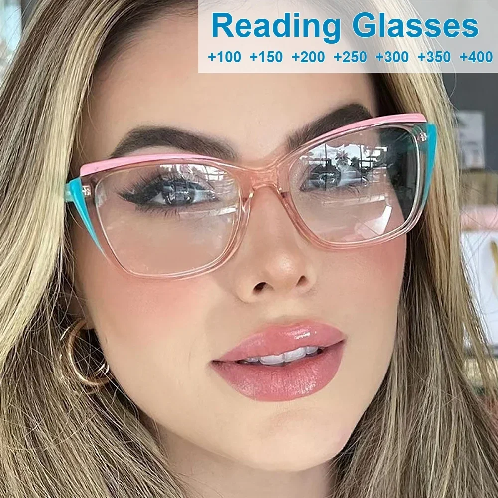 Cat Eye farblich passende Rahmen-Lesebrille, Retro-Mode-Lesebrille, Damen-Computerbrille