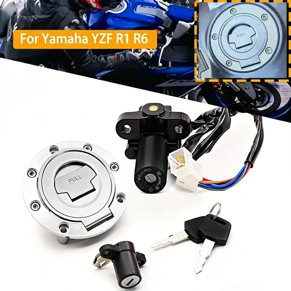 

For Yamaha MT09 MT-07 YZF R6 YZFR6 YZF-R6 MT-09 MT07 Motorcycle Fuel Gas Cap Ignition Switch Seat Lock Key Kit