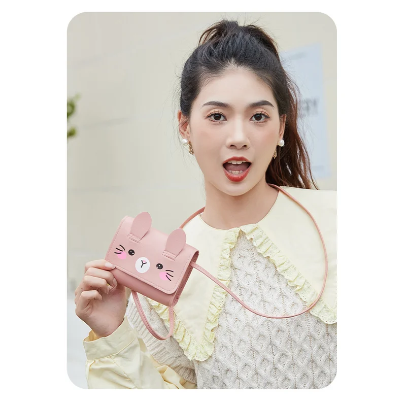 Mini Cartoon Baby Coin Purse, 2026 New Style Casual Crossbody Bag For Little Girls, Fashionable Cute Rabbit Design