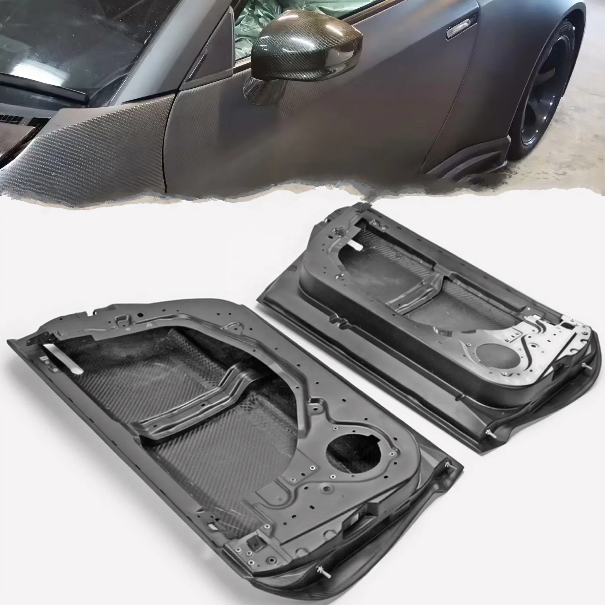 For Nissan GTR R35 Real Carbon Door GTR35 Dry Carbon OutDoor  Lightweight door Nissan GTR  high quality Racing doors