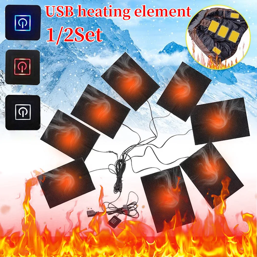 แผ่นทำความร้อนแบบเสื้อกั๊ก 3 ระดับ ใช้พอร์ต USB สำหรับเสื้อผ้าทำความร้อน DIY สำหรับกิจกรรมกลางแจ้ง ตั้งแคมป์ เดินป่า เล่นสกี ปั่นจักรยานในฤดูหนาว