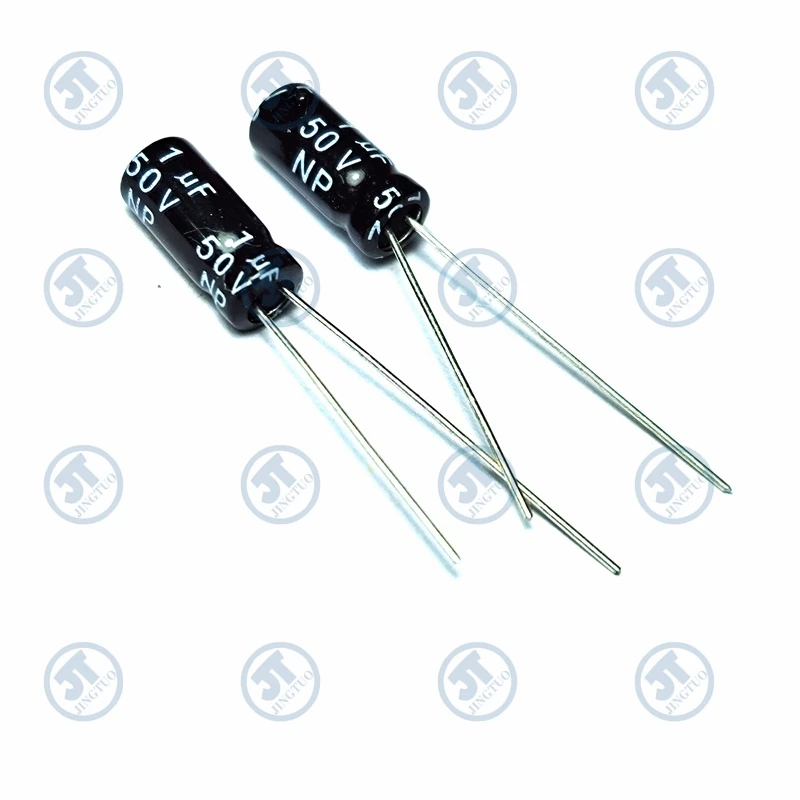 20pcs 1uF50V 50V1uF 1MFD 50WV 5*11 มม.NP (Polarized) Radial อลูมิเนียม Electrolytic Capacitor