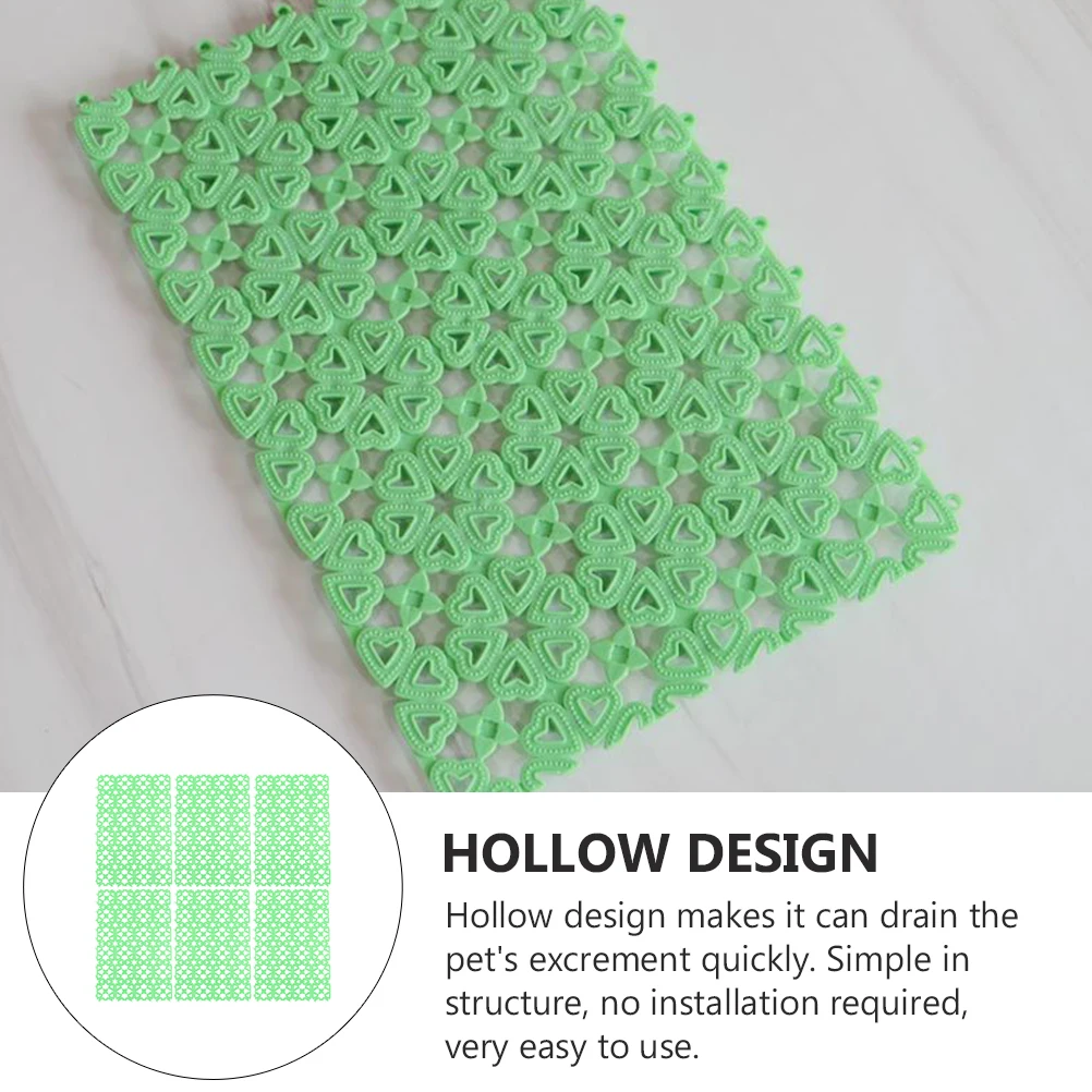 

6 Pcs Cage Mat Floor Pads Anti Slip Pet Mats Protective Cushions for Cat Dog Hamster Guinea Pig Green Random