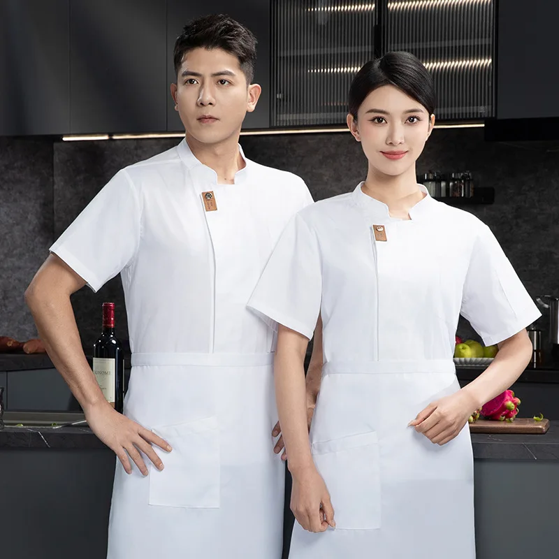 ケーキショップウェイター作業服レストランキッチン夏薄いシェフ制服西洋レストラン従業員キッチン服