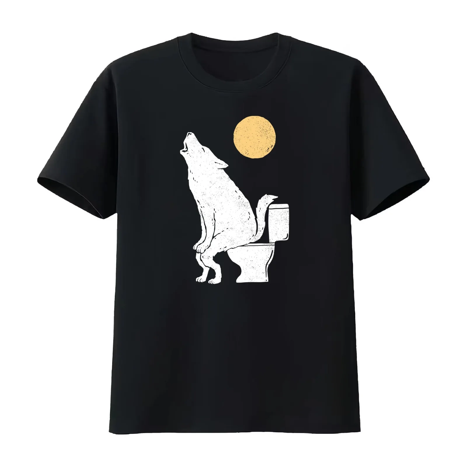 Howling At Night T-Shirt Summer Casual Cotton Tee Oversized Streetwear Tops Vintage Graphic Print Loose Fit Short Sleeve