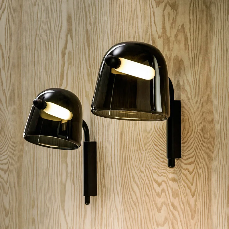 Modern Nordic minimalist bedside wall lamp designer ins creative bedroom study aisle lamp modern glass decorative lamps indoor