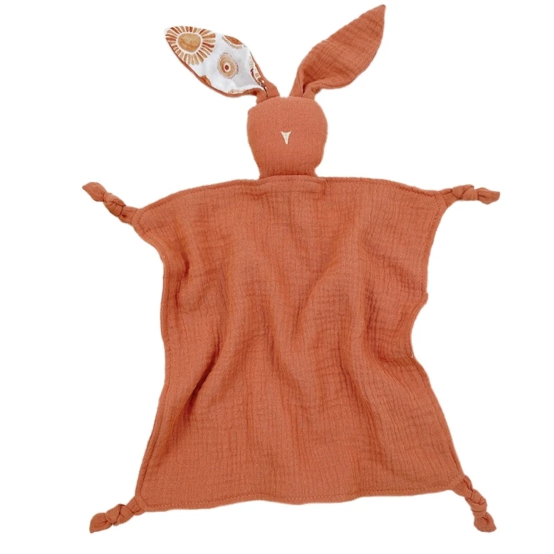 Baby Security Blanket Multi-use Baby Teething Towel Lovely Rabbit Rattle Cloth