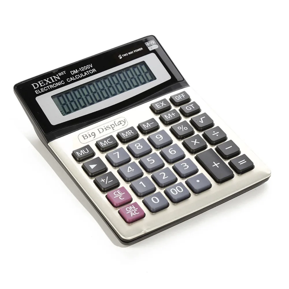 12 Digit Electronic Calculator Solar&Battery Big Display Desktop Calculator Portable Stationery Accounting Calculator