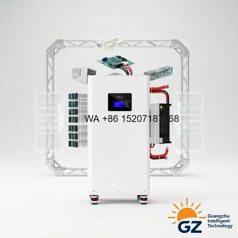Wmwmnu 15kWh Energy Storage Battery System 51.2V 300Ah Lithium Battery Pack Bluetooth RS485 for Home Solar Power