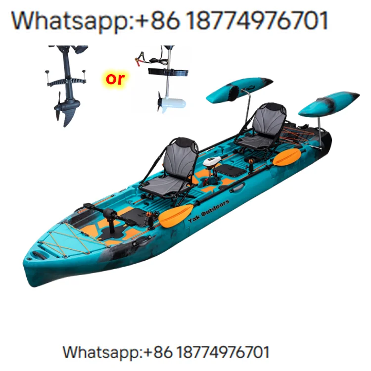 2025 Best Pedal-Motorized 14FT Ka 550lbs Capacity Modular 3-Piece Surfing Kajak,4m Fishing Ka 2 People Hot Sell