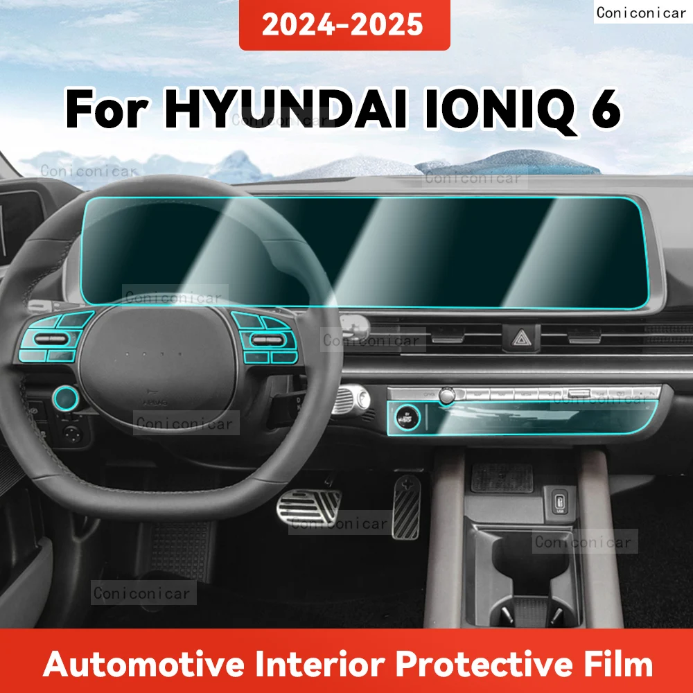 

TPU For HYUNDAI IONIQ 6 2024 2025 Transparent Protective TPU Film Car Interior Central Control Navigation Panel Accessories