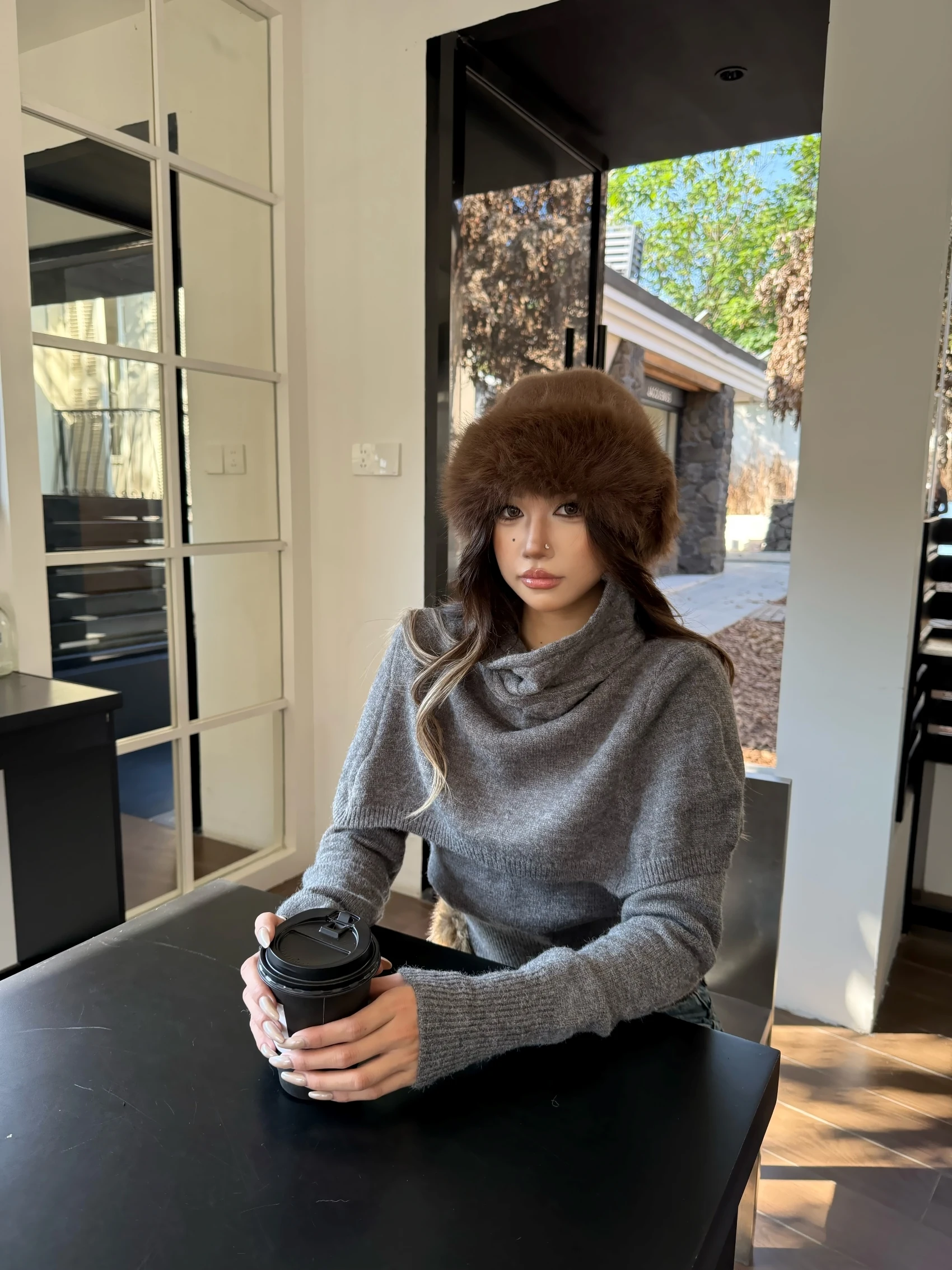 

Американский модный вязаный свитер-топ с длинными рукавами для женщин, имитация двухслойности, повседневный свободный крой