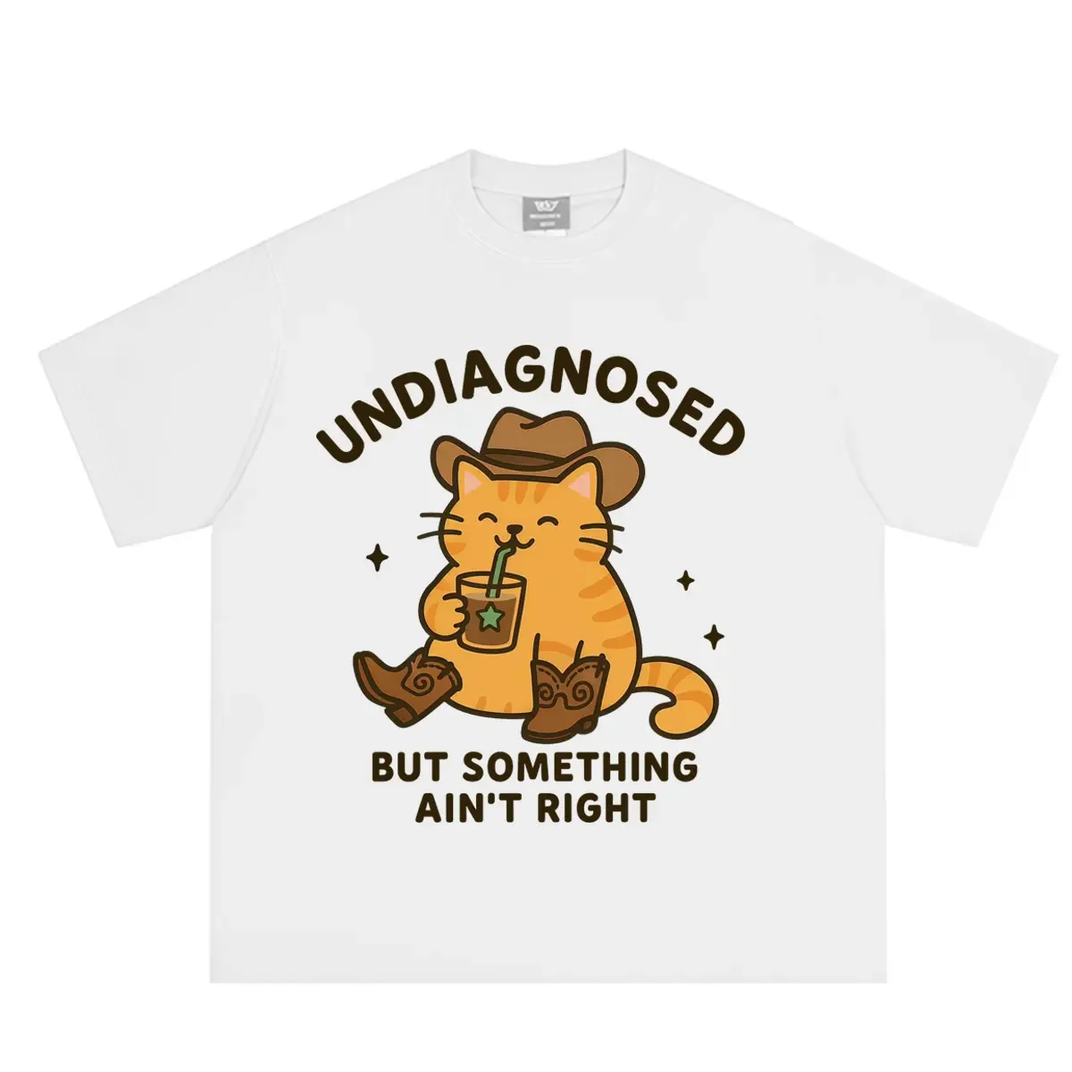 Undiagnosed But Something Ain‘t Right Funny Cat Meme TShirt  Vintage T Shirts Summer O Neck Fashion Tee Shirt Oversize Tops