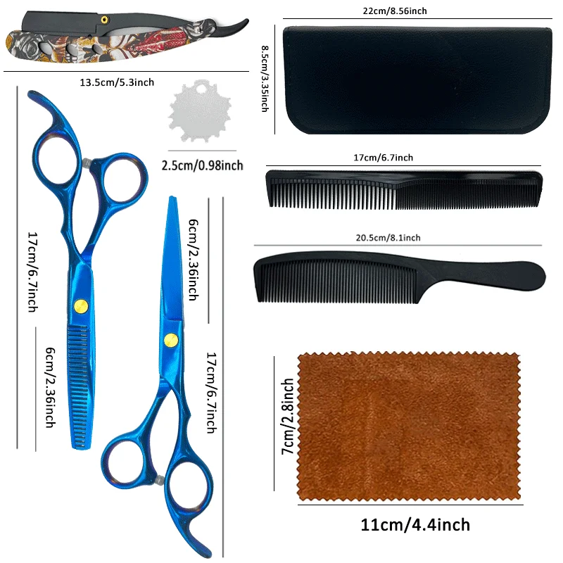 Juego de tijeras de peluquería de 6,5 pulgadas, tijeras profesionales para cortar el cabello, accesorios de peinado, herramientas