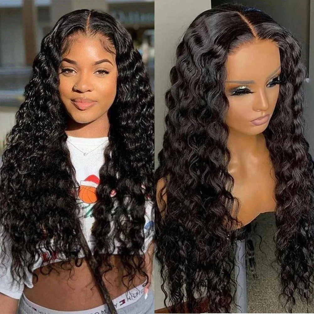 

13X6 Water Wave HD Lace Front Human Hair Wigs For Black Women 13X4 Transparent Lace Frontal Wig Pre Plucked Brazilian Remy Wigs