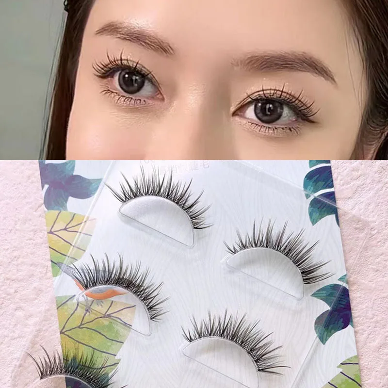 

New 3 Pairs Women Natural Japanese Serious Makeup False Eyelashes Long Thick Eye Lash Extension Cosplay False Eyelashes