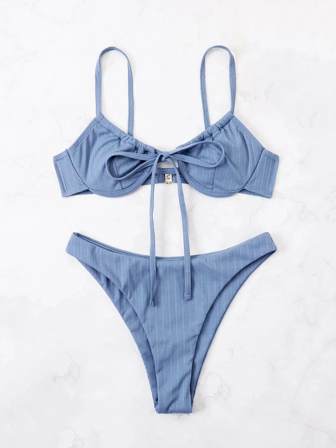 2026 Push Up Bikini Women Tie Front Swimsuit Sexy Underwire Swimwear Female Bathers Bathing Swimming Swim Suit Summer Beachwear