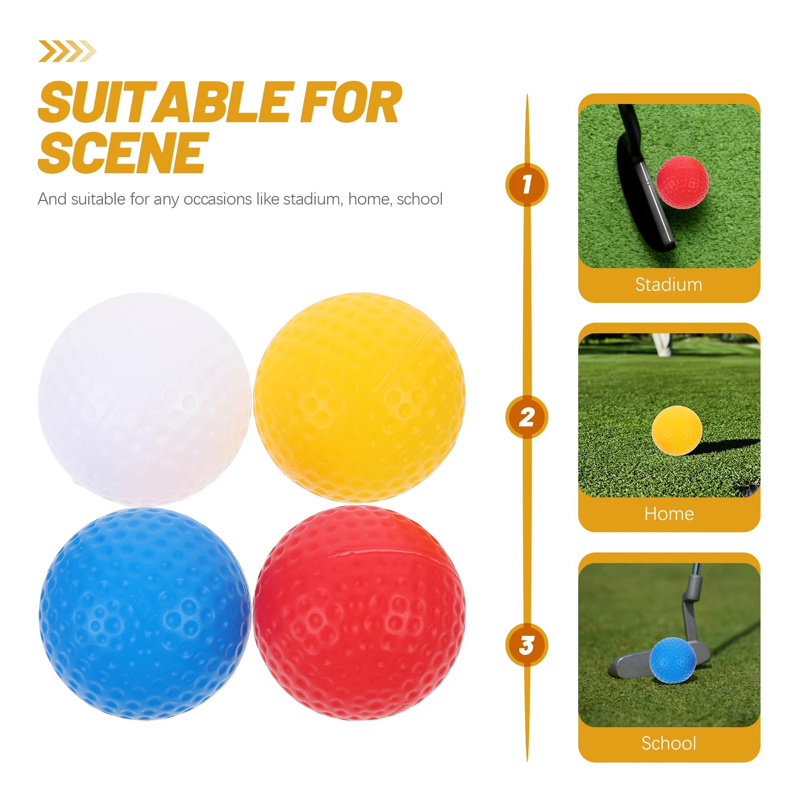 

16pcs Hollow Golf Balls 4White 4Yellow 4Red Durable PP Smooth Professional Training Toys Fun Golf