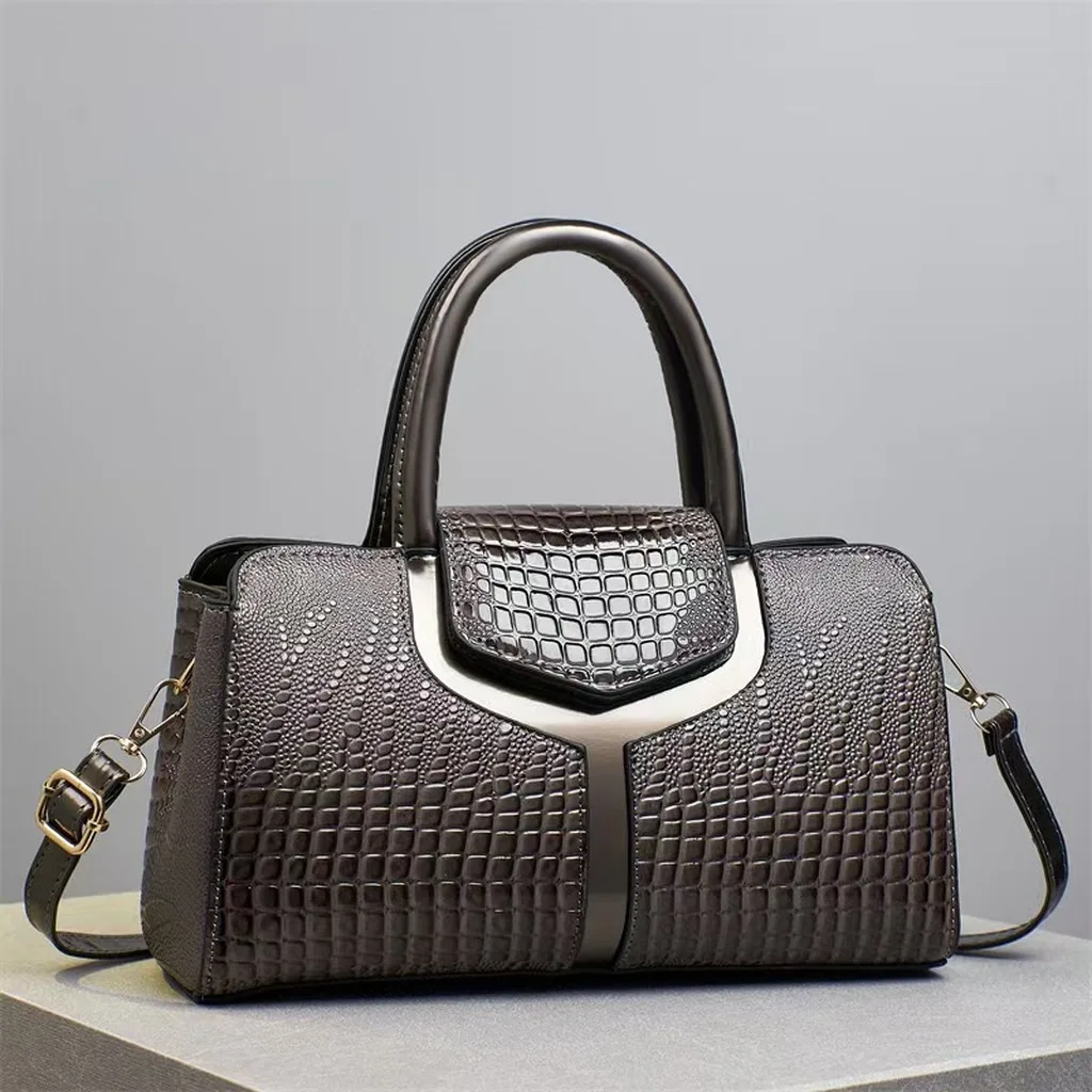 

Large Capacity Handbag Crocodile Embossed Crocodile Embossed Tote Bag Top Handle Bag Minimalist Urban Womens Day Bag For Casual