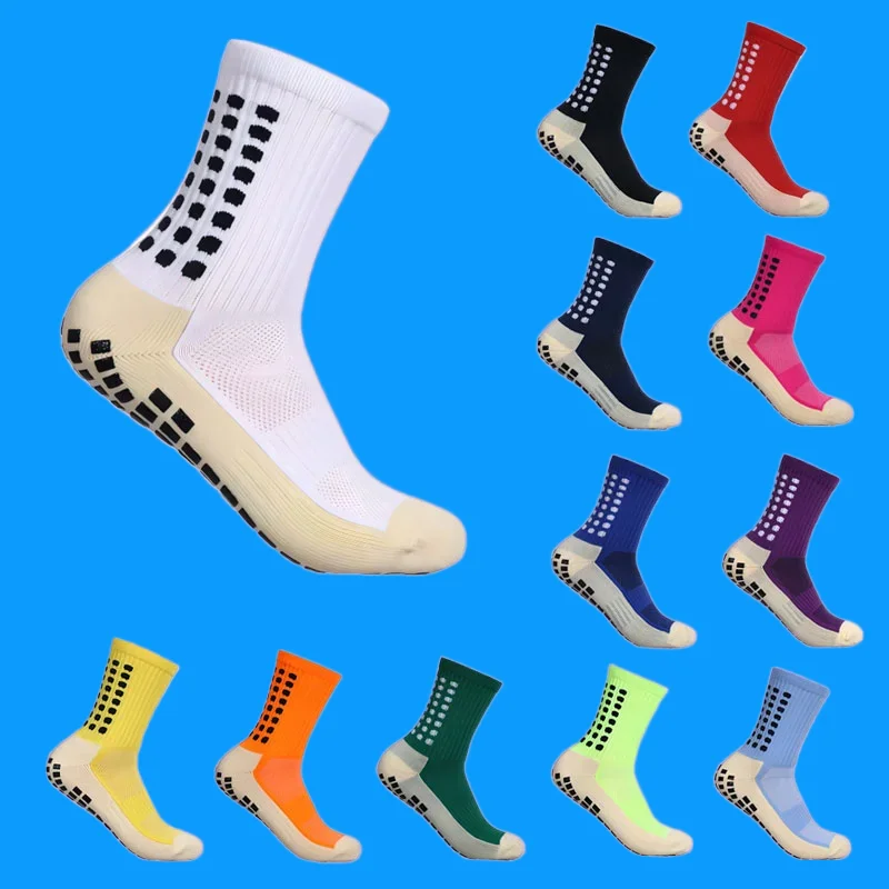 4/8 Pairs High Quality Unisex Sports Soccer Socks Dot Glue Non-Slip Breathable Cotton Soccer Socks Non-Slip Football Men\'s Socks