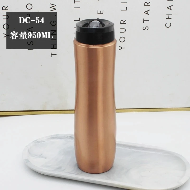 Handmade Pure Copper Water Bottle Portable Leak‑proof Travel Mug for Yoga Outdoor Sports