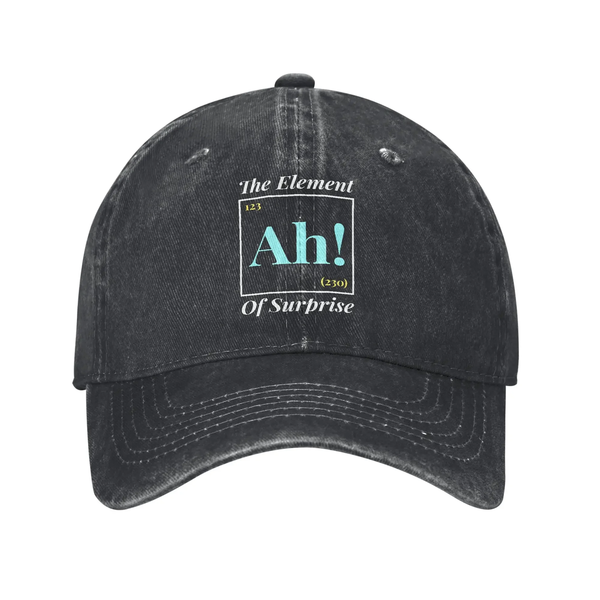 Ah The Element Of Surprise Baseball Caps Distressed Denim Nerd Periodic Table Headwear Men Women Outdoor Workouts Gift Hats