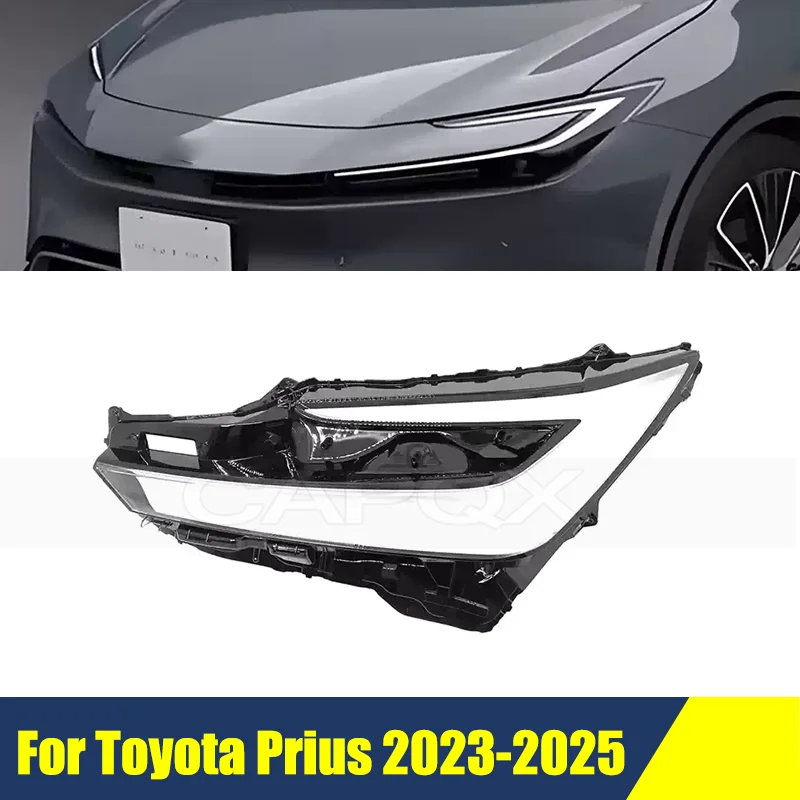 Overseas Version Front Bumper Headlight Cover For Toyota Prius 2022-2025 Cover Shell Shade Head Lamp Glass Head Light Lens Caps