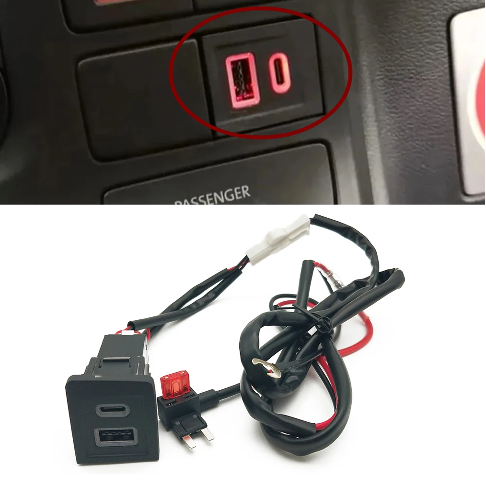 Car USB Charger PD Quick Charge QC3.0 Phone Charging Adapter Outlet Fit For Volkswagen Multivan T5 2008-2012