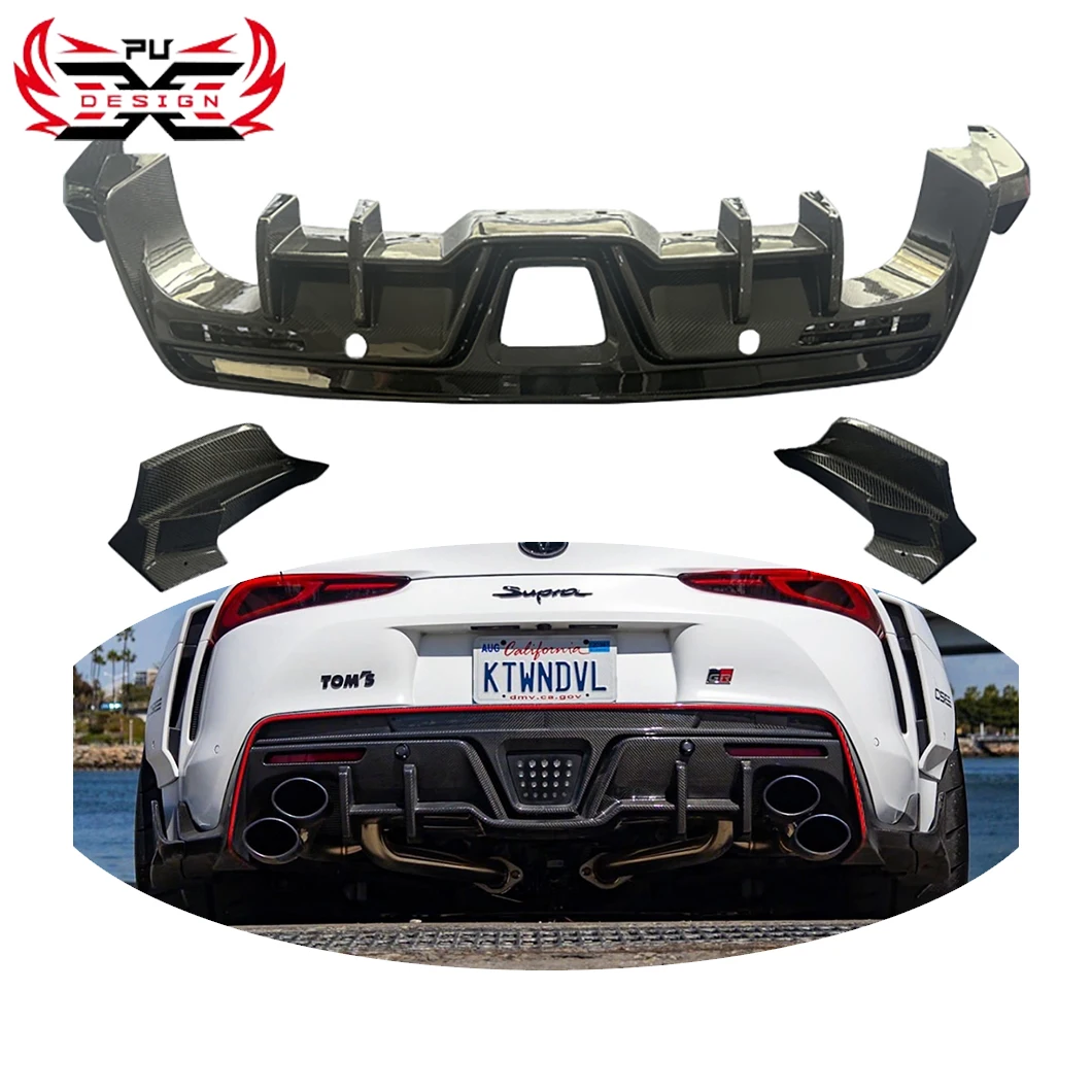 

PU Carbon Wholesale Carbon Fiber Rear Diffuser Bumper Lip Rear Splitter For Toyota Supra A90 A91 MK5 Tom Style Car Accessories