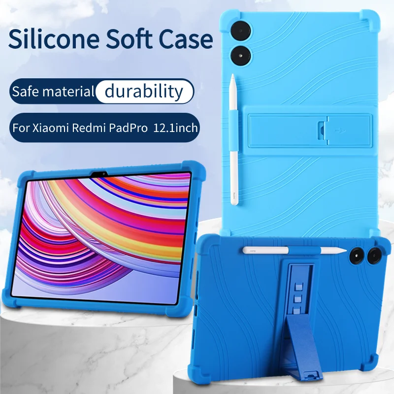 

For Xiaomi Redmi Pad Pro 12.1-inch Shockproof Cover Teclast Silicon Stand Protective Shell Flexible Scratch-Resistant Cover Soft