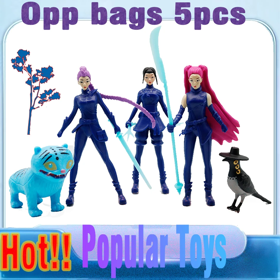 2025 Anime Kpop Demon Hunters Figure Rumi Mira Zoey Derpys Tiger Figurine Toy Cute Desk Decoration Statues Ornament Kid Gifts