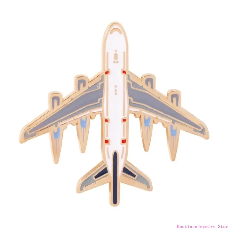 E1PE Unique Aviation Themed Lapel Pin Sturdy Zinc Alloy Material Aircraft Accessory