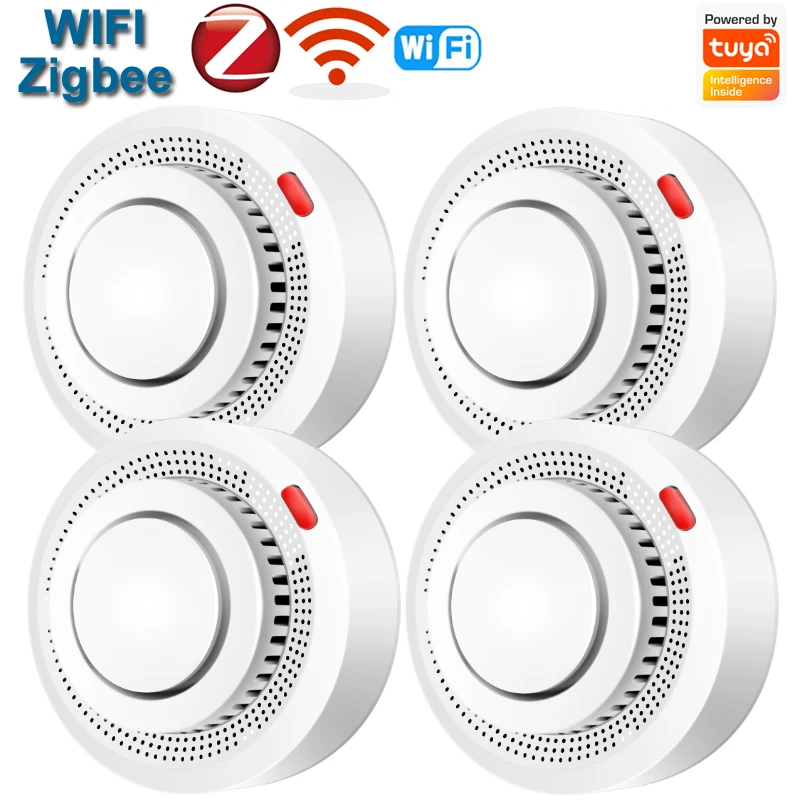 Detector de Humo WiFi/Zigbee, Alarma de Incendio, Funciona con la Aplicación Tuya Smart Life, Notificaciones, Sistema de Seguridad Inteligente para el Hogar