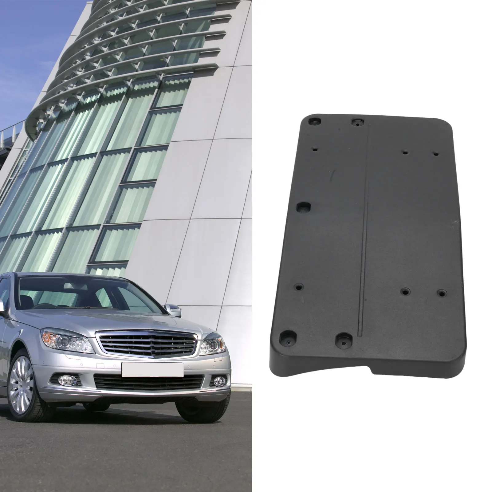 License  Plate Frame Simple Installation Front License Plate Bracket 2048170178 ABS US Standard High Longevity for Vehicle