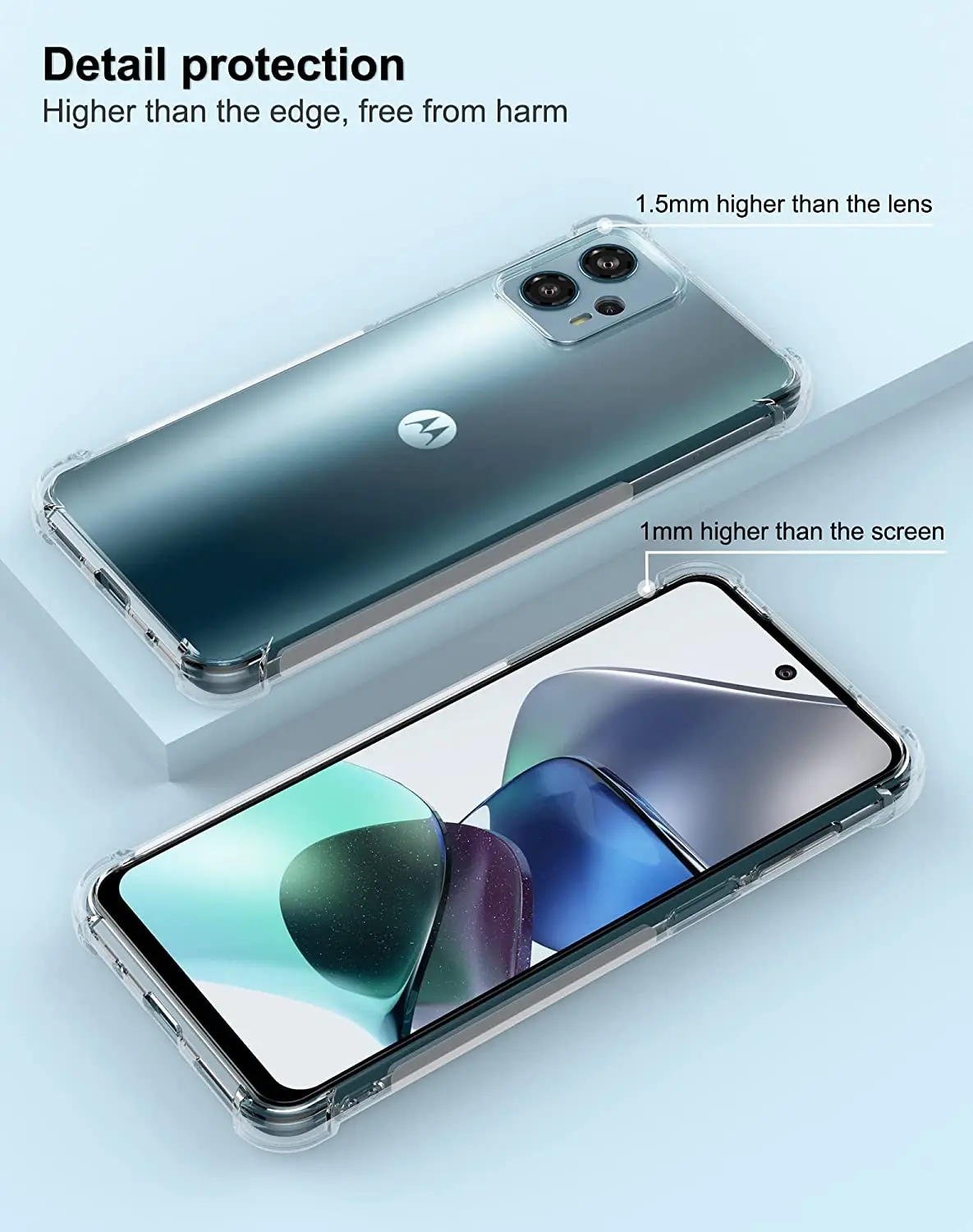 1,5 MM Dicke Air-Bag Klar Fall Für Motorola Moto G13 G23 G53 G73 G22 G32 G42 G52 G62 5G G72 G82 G84 G71S Stoßfest Zurück Abdeckung – Detail 5