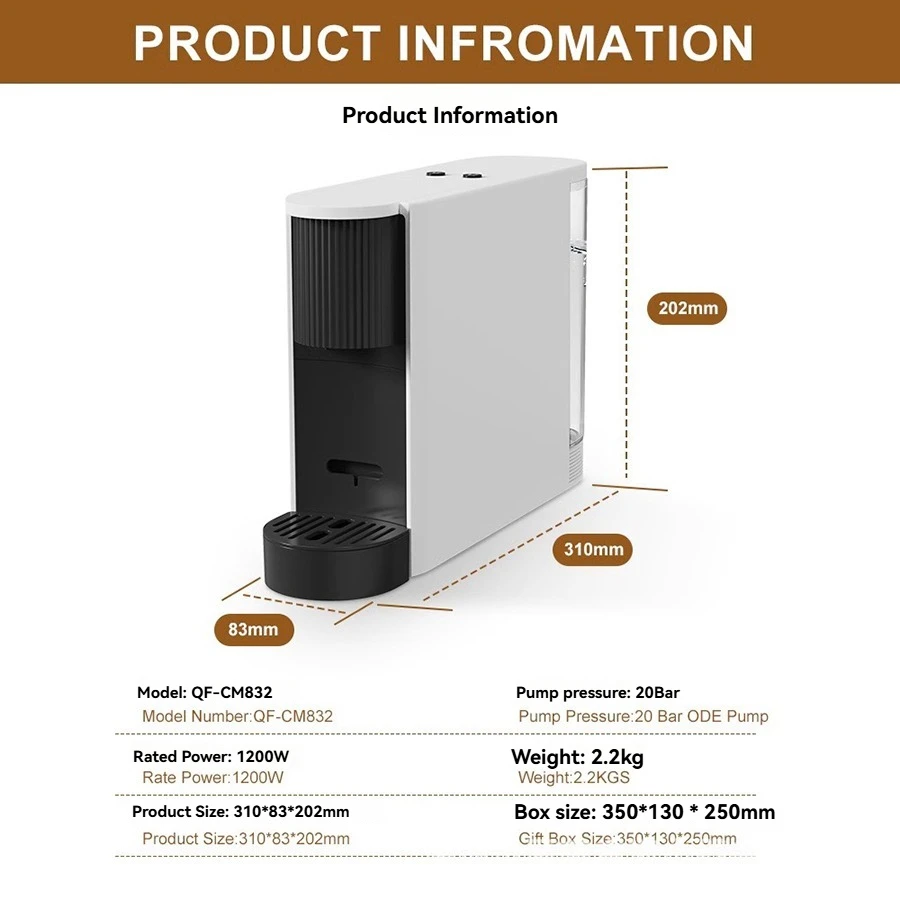 220V 110V Italian Espresso Capsule Coffee Machine Home Automatic Coffee Machine