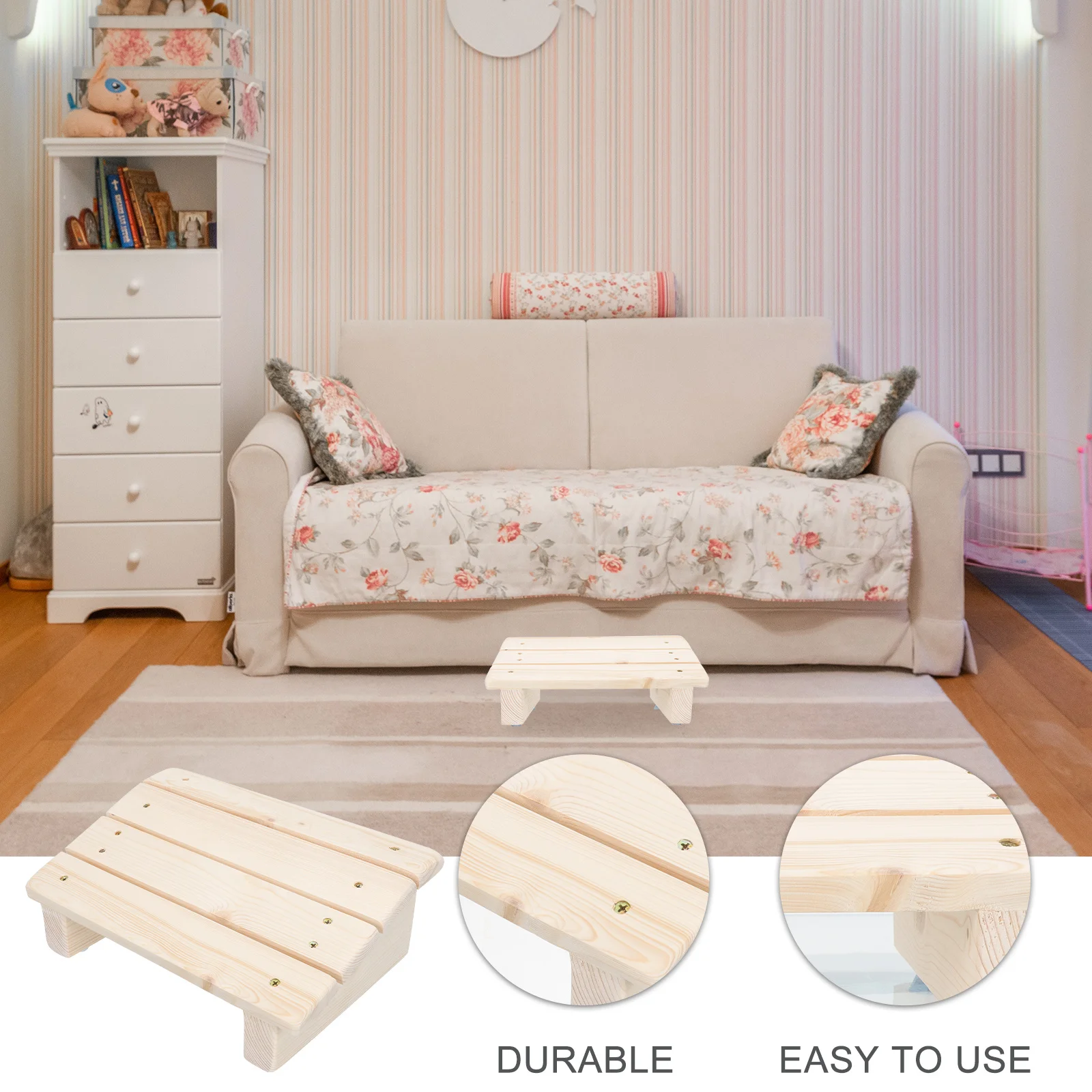 مسند قدم خشبي ممتاز تحت المكتب، تصميم مريح لمسند القدمين للرقبة والظهر والقدمين