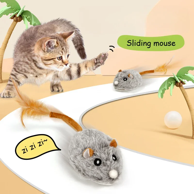 Intelligent Interactive Running Mouse Cats Toy with Random Movement and USB Charging Function,Simulated Mice for AutonomousPlay