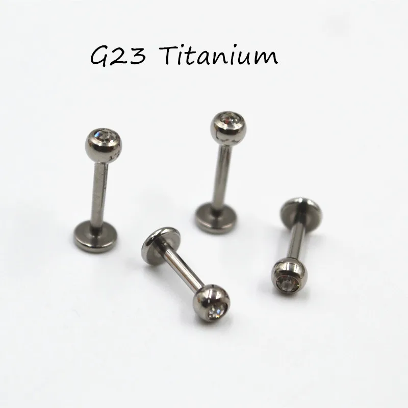 

LOT20pcs G23 Titanium 16G Body Jewelry Piercing -Round 3mm Gem Lip Labret Ring Studs Ear Helix Tragus Cartilage Bar Lip Piercing