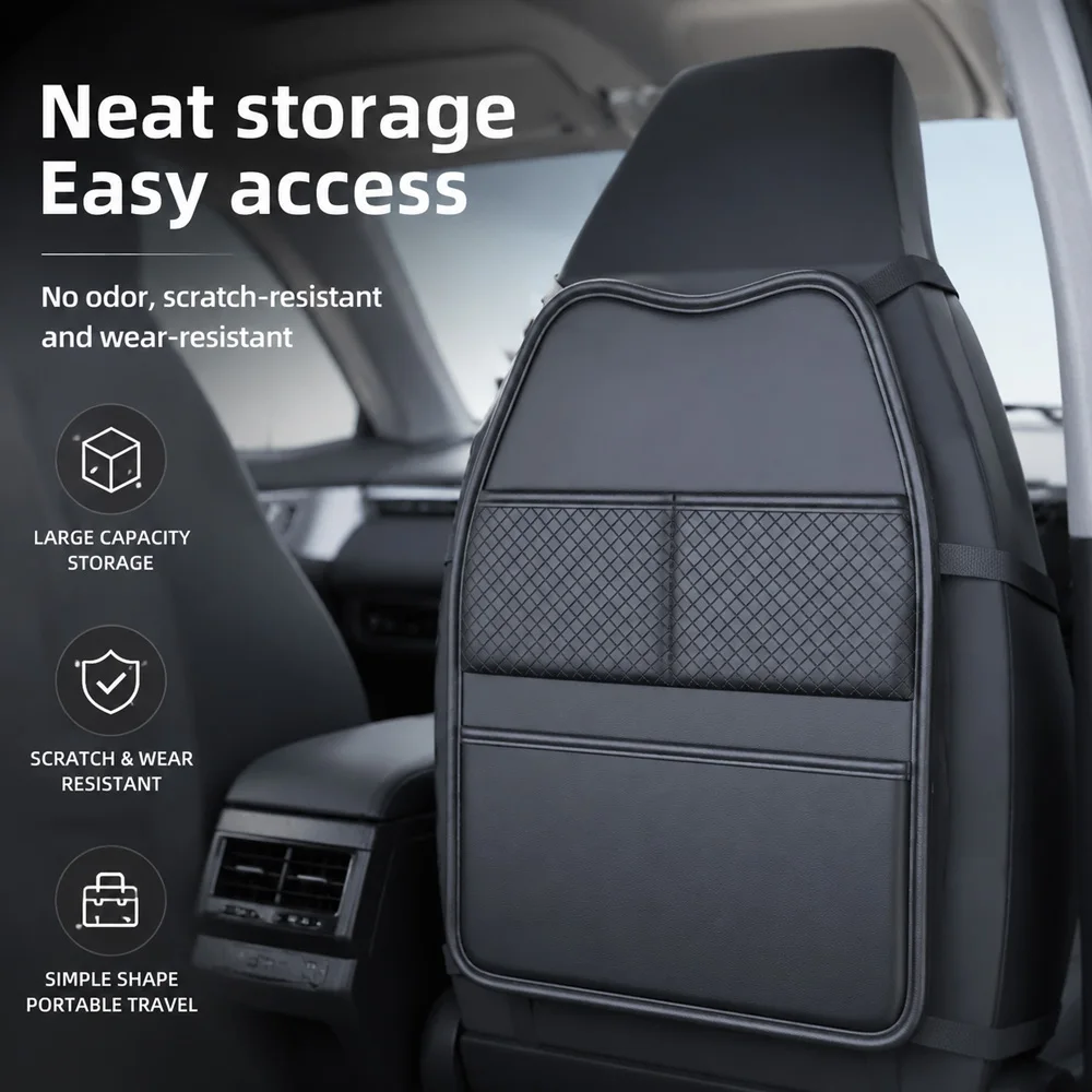 High‑Grade Car Seat Back Multifunctional Storage Bag Multi‑Pocket Hanging Fit Standard & Sport Seats Auto Interior Parts view 4