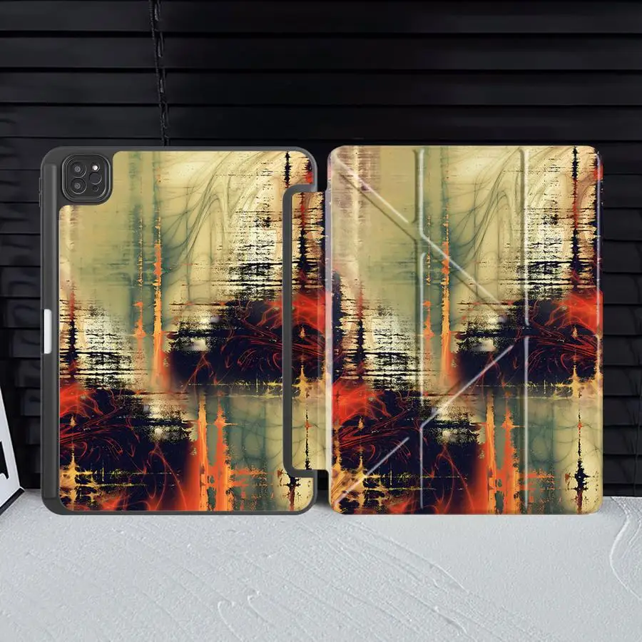 

Holder Cover Tablet Case For iPad Pro 11th 10th 9th 8th 7th 12.9inch Air 4 5 M3 M2 M4 11inch Pro 2025 Mini 6 7 Vintage Glitch