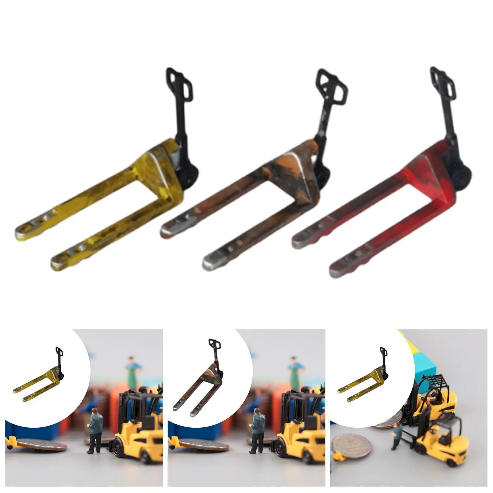 نموذج شاحنة البليت للرافعة الشوكية ديوراما 1/64، خفيف الوزن، واقعي، مصغر، ملحقات أدوات إصلاح مشهد العمل،