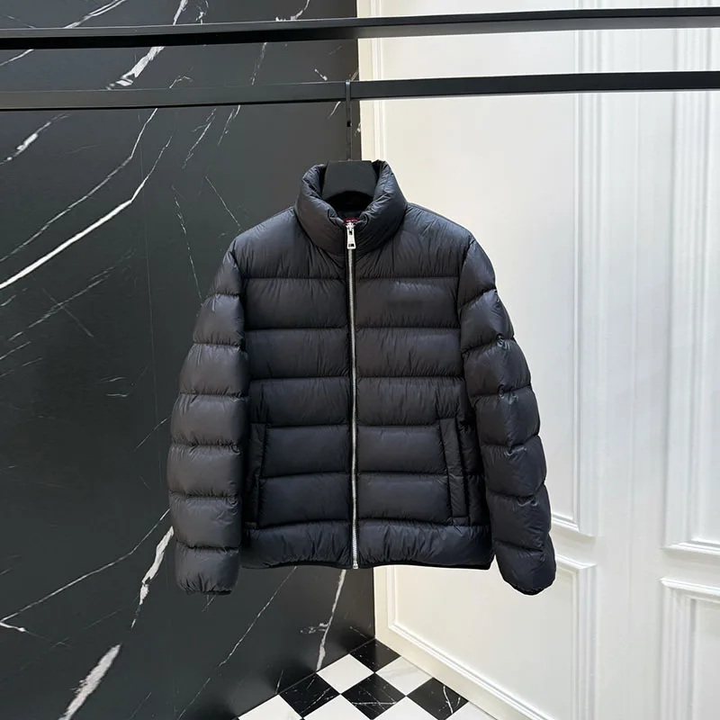 

Высококачественное зимнее мужское пуховое пальто, повседневное деловое пальто с воротником-стойкой, теплое пальто из полиэфирного волокна на молнии